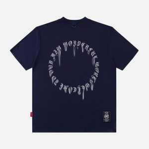 Concert Outfit Ring Shaped Gothic Letter Print Tee