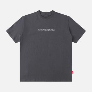 Concert Outfit Ring Shaped Gothic Letter Print Tee