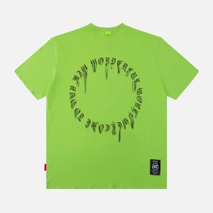 Concert Outfit Ring Shaped Gothic Letter Print Tee