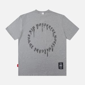 Concert Outfit Ring Shaped Gothic Letter Print Tee