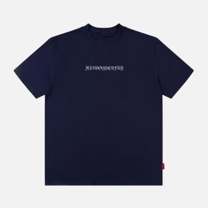 Concert Outfit Ring Shaped Gothic Letter Print Tee