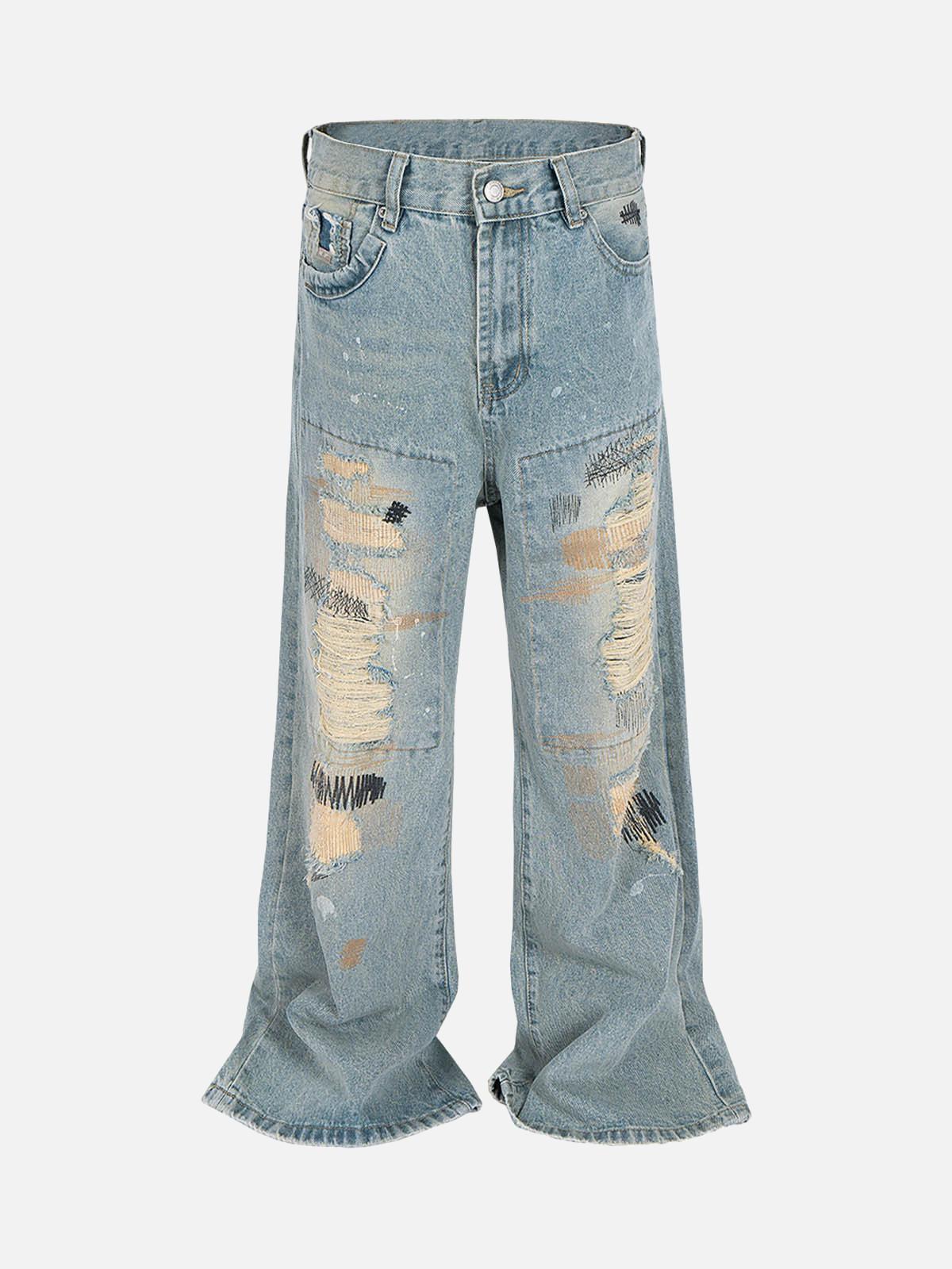 Concert Outfit Ripped Distressed Baggy Flare Jeans Concert Outfit Ripped Distressed Baggy Flare Jeans