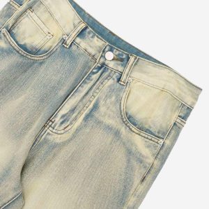 Concert Outfit Ripped Double Straight Jeans