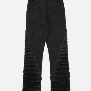 Concert Outfit Ripped Double Straight Jeans