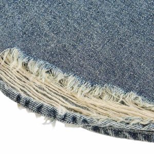 Concert Outfit Ripped Embroidered Floral Denim Shirt