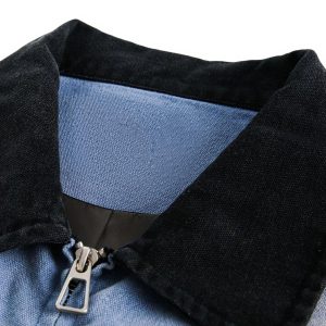 Concert Outfit Ripped Graffiti Washed Zip Up Denim Jacket