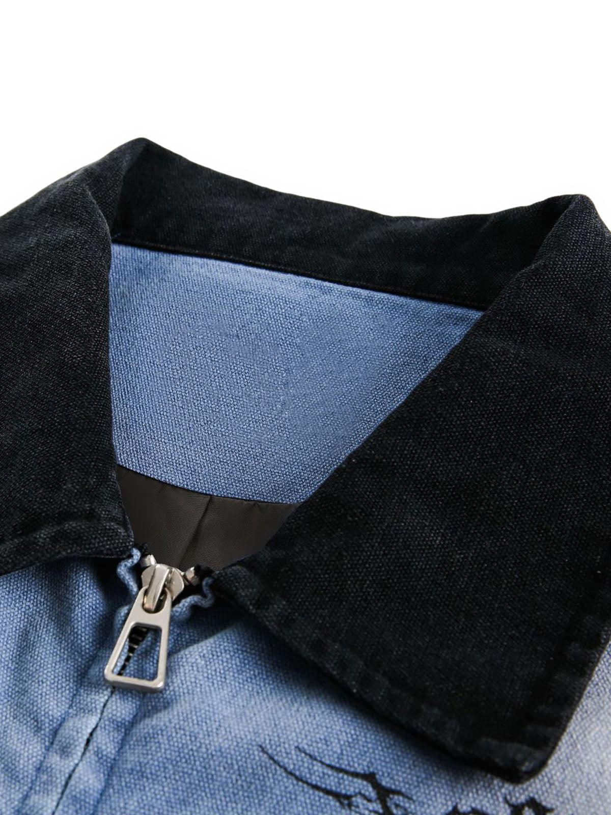 Concert Outfit Ripped Graffiti Washed Zip Up Denim Jacket Concert Outfit Ripped Graffiti Washed Zip Up Denim Jacket