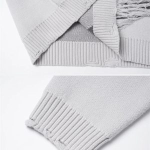 Concert Outfit Ripped Knit Sweater