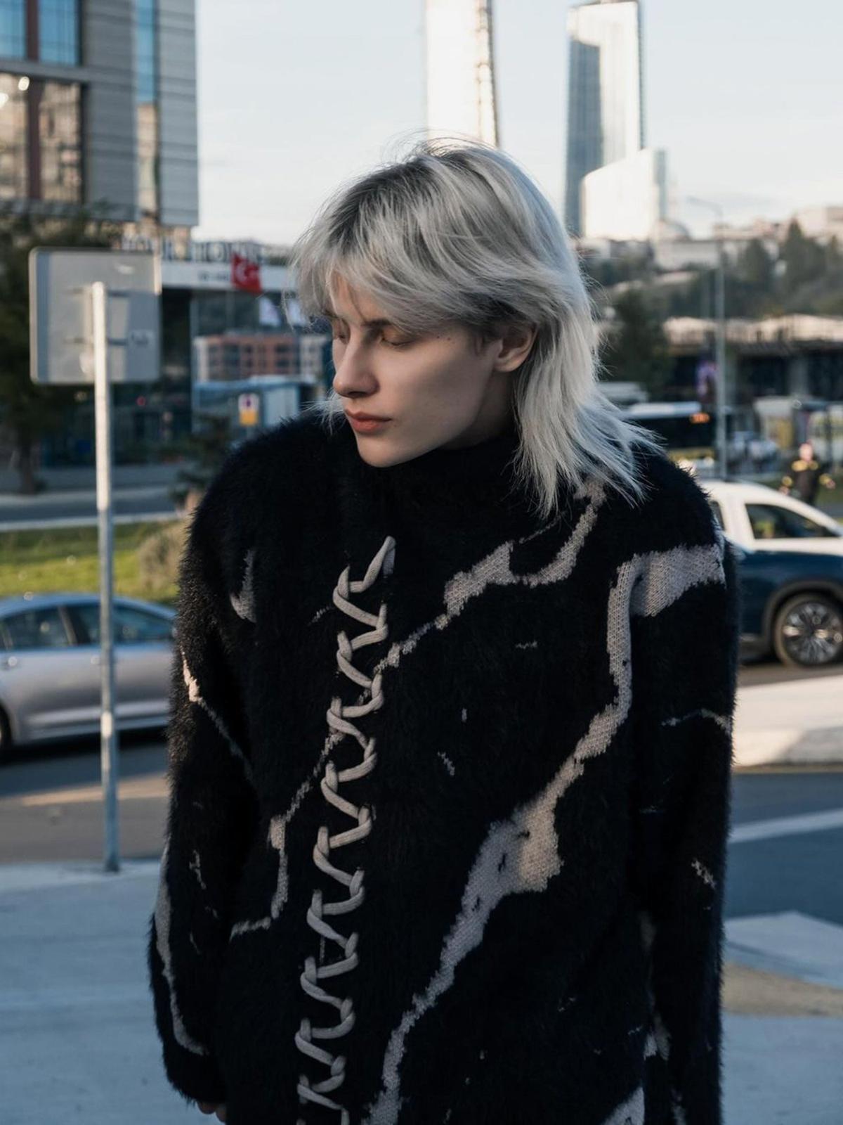 Concert Outfit Ripped Knit Turtleneck Sweater Concert Outfit Ripped Knit Turtleneck Sweater