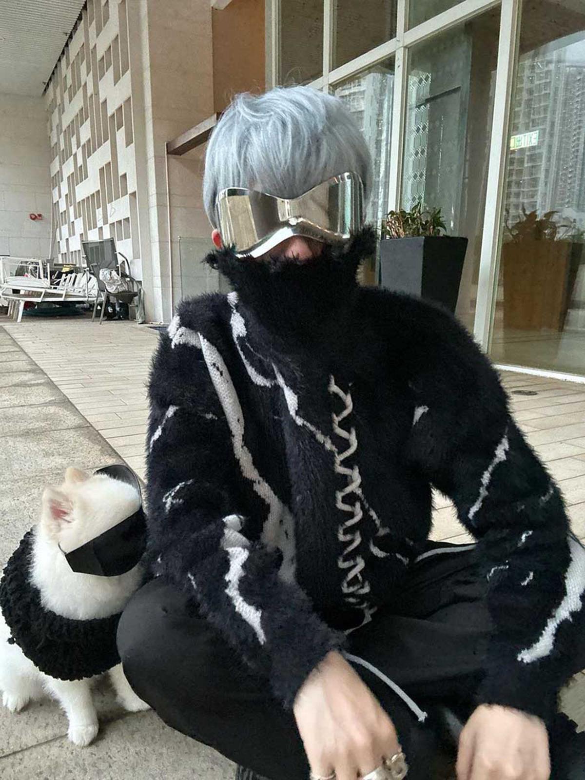 Concert Outfit Ripped Knit Turtleneck Sweater Concert Outfit Ripped Knit Turtleneck Sweater