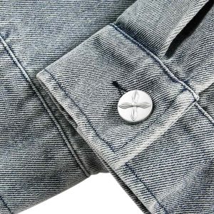 Concert Outfit Ripped Lace Panel Denim Jacket