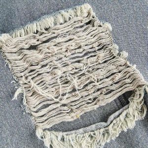 Concert Outfit Ripped Lace Panel Denim Jacket