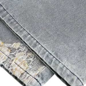 Concert Outfit Ripped Lace Panel Denim Pants