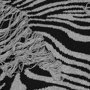 Concert Outfit Ripped Zebra Pattern Sweater