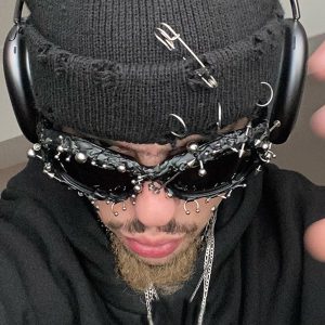 Concert Outfit Rivet Punk Style Sunglasses