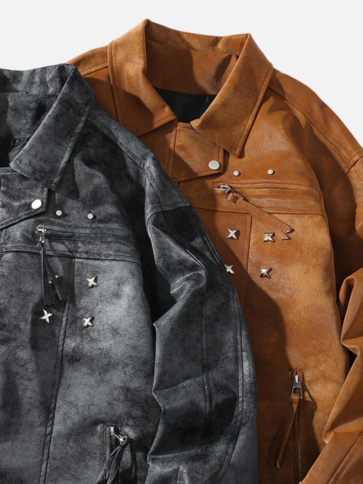 Concert Outfit Rivet Washed Faux Leather Jacket Concert Outfit Rivet Washed Faux Leather Jacket