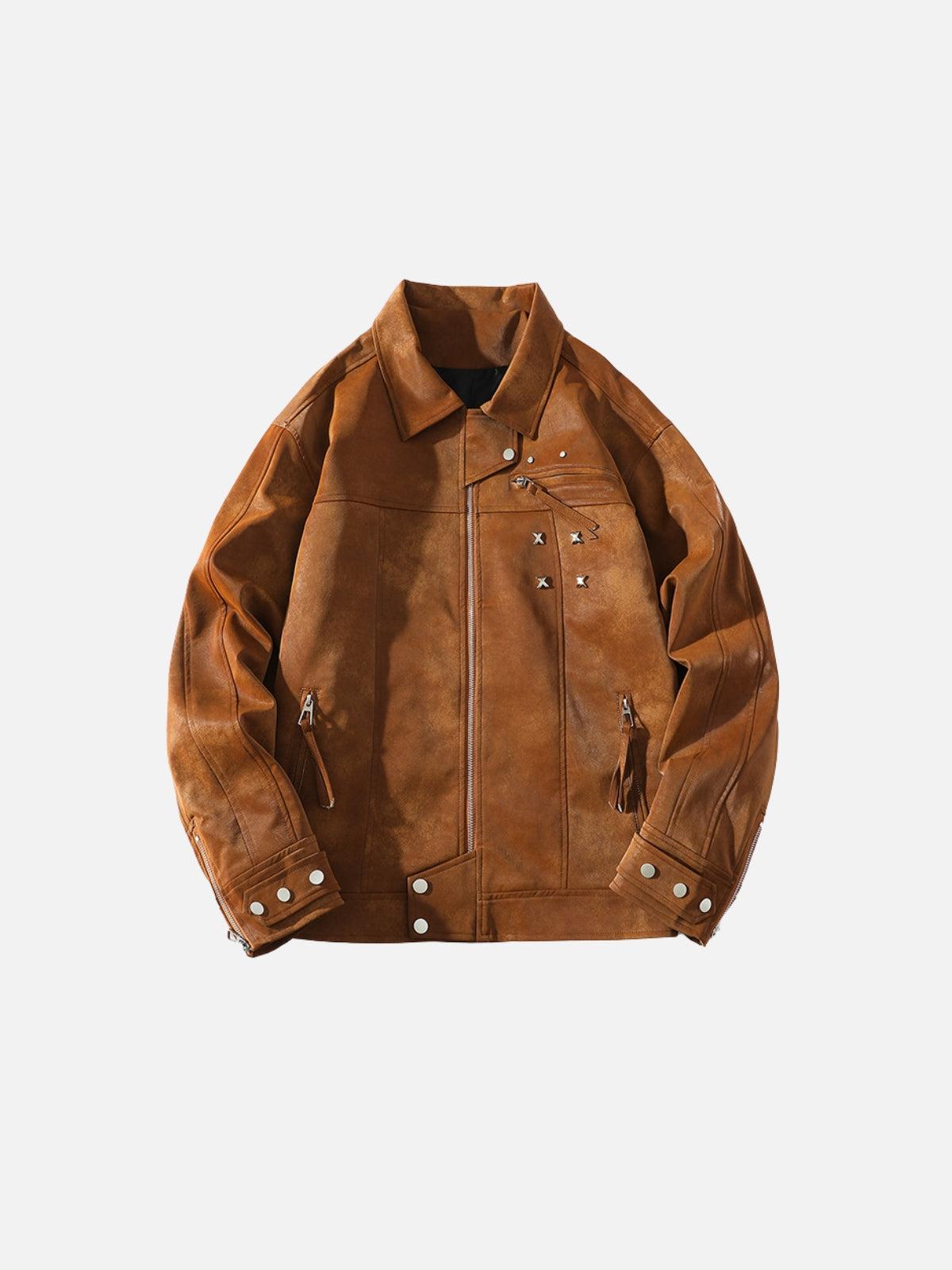 Concert Outfit Rivet Washed Faux Leather Jacket Concert Outfit Rivet Washed Faux Leather Jacket