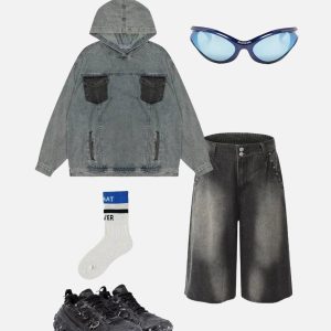 Concert Outfit Rivet Washed Jorts