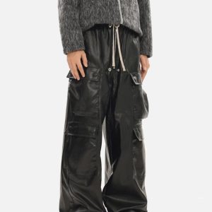 Concert Outfit RO-Style Multi-Pocket matte coated overalls