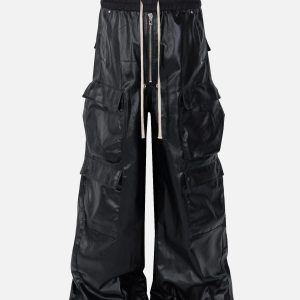 Concert Outfit RO-Style Multi-Pocket matte coated overalls