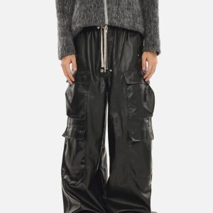 Concert Outfit RO-Style Multi-Pocket matte coated overalls