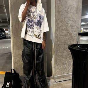 Concert Outfit RO-Style Multi-Pocket matte coated overalls