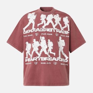 Concert Outfit Rock Style Retro Letter Print T-Shirt