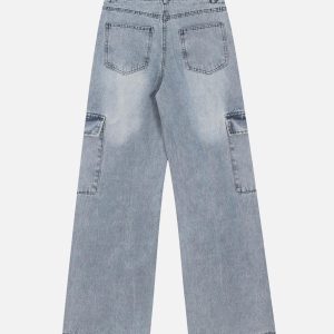 Concert Outfit Side-Scarf Pleated Baggy Jeans