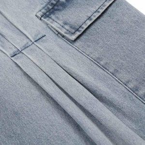 Concert Outfit Side-Scarf Pleated Baggy Jeans