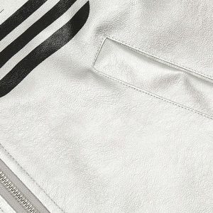 Concert Outfit Silver Leather Motorcycle Hooded Jacket