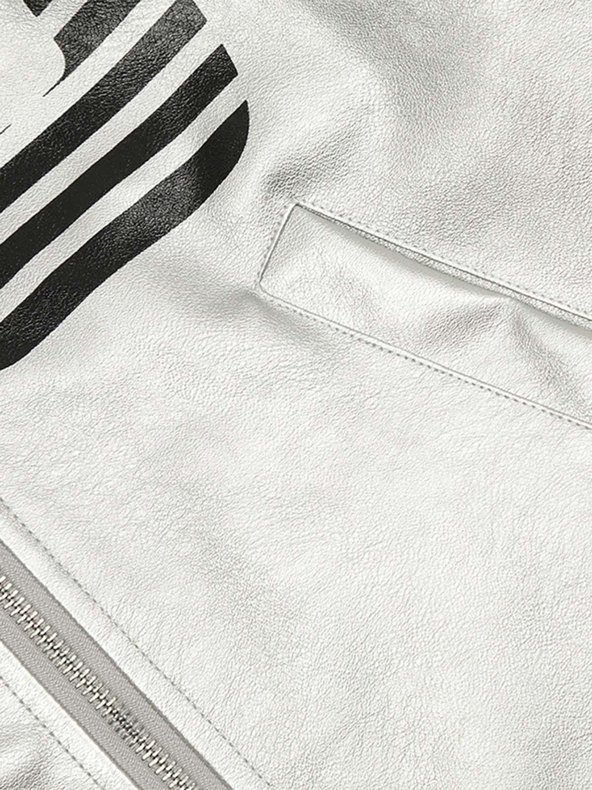 Concert Outfit Silver Leather Motorcycle Hooded Jacket Concert Outfit Silver Leather Motorcycle Hooded Jacket