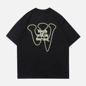 Concert Outfit Simple Foam Letter Print Tee