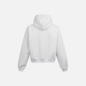 Concert Outfit Simple Solid Color Zipper Hoodie