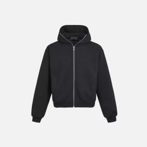 Concert Outfit Simple Solid Color Zipper Hoodie