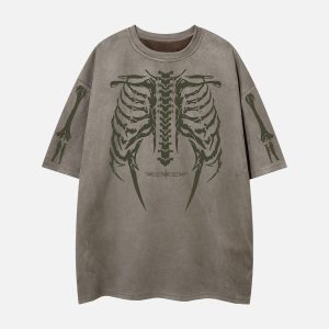 Concert Outfit Skeleton Graphic Oversized T-Shirt
