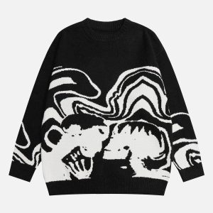 Concert Outfit Skeleton Portrait Sweater