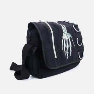 Concert Outfit Skull Print Crossbody Bag