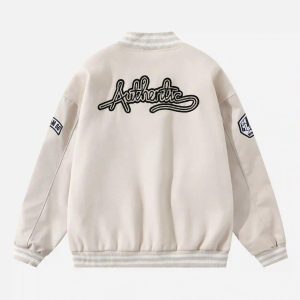 Concert Outfit Skull Sickle Embroidered PU Splicing Jacket