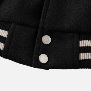 Concert Outfit Skull Sickle Embroidered PU Splicing Jacket