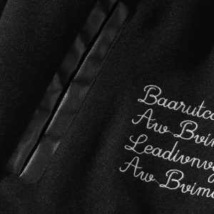 Concert Outfit Skull Sickle Embroidered PU Splicing Jacket