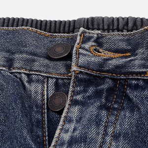 Concert Outfit Slub Cotton Patchwork Frayed Jeans