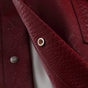 Concert Outfit Snake Texture Faux Leather Jacket