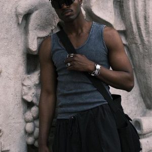 Concert Outfit Solid Color Big Pocket Shoulder Bag