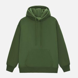 Concert Outfit Solid Color Drawstring Hoodie