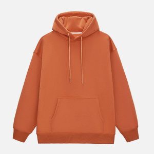 Concert Outfit Solid Color Drawstring Hoodie