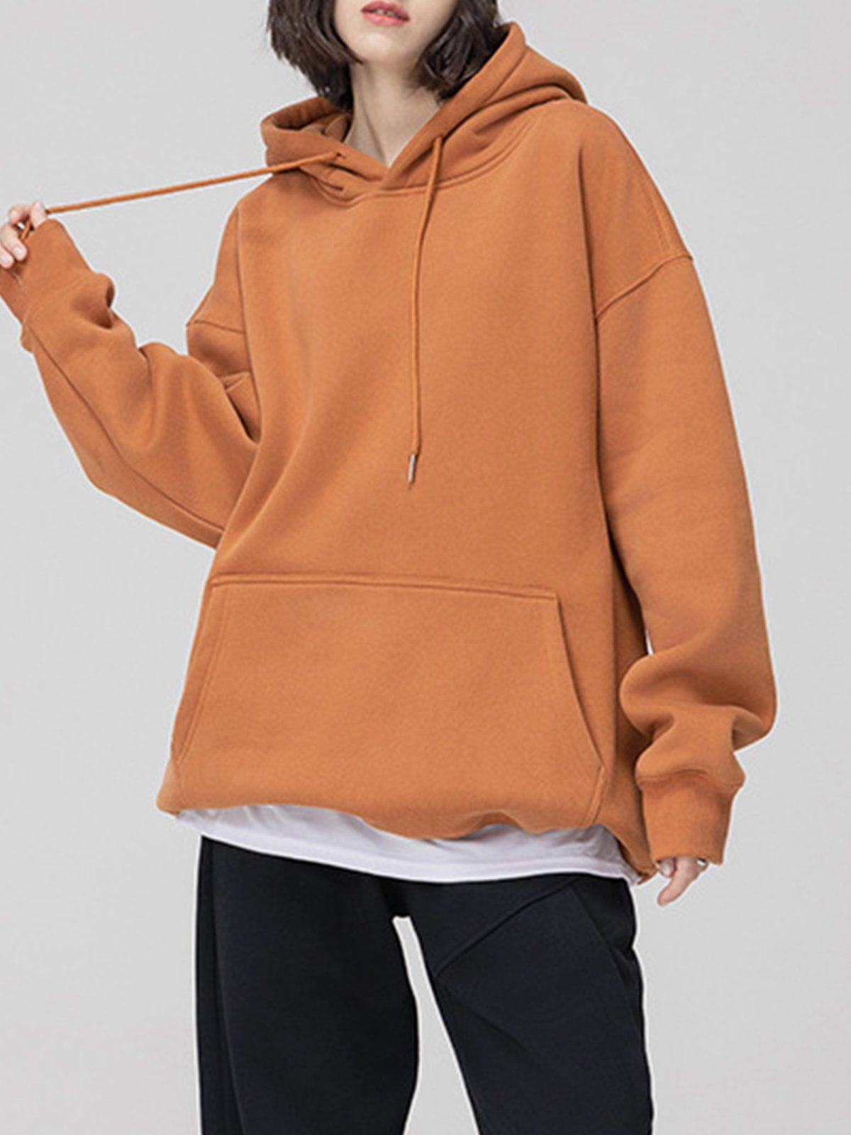 Concert Outfit Solid Color Drawstring Hoodie Concert Outfit Solid Color Drawstring Hoodie