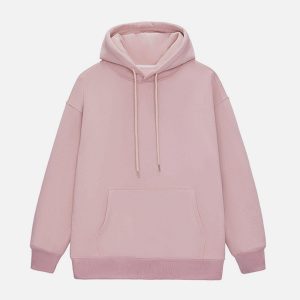 Concert Outfit Solid Color Drawstring Hoodie