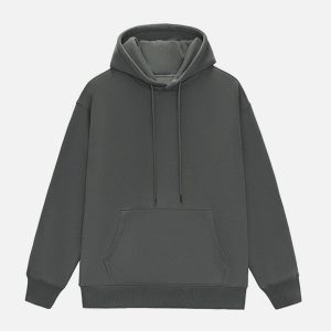 Concert Outfit Solid Color Drawstring Hoodie