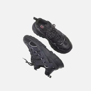 Concert Outfit Solid Color Mesh Sneakers