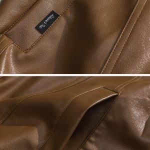 Concert Outfit Solid Color PU Jacket